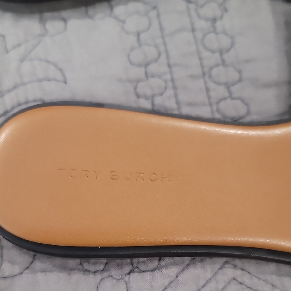 Tory Burch Tan Sandals with Gold and Black Accents - Picture 4 of 6